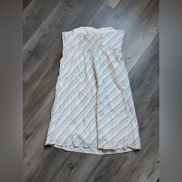 Lilly Pulitzer Gweneth Strapless Seersucker Dress Rainbow Dot White 14 - Picture 7 of 8